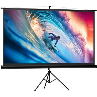 HOMCOM Beamer Leinwand Kunststoff Metall 235,8L x 8B x 136H cm Schwarz HOMCOM Beamer Leinwand Kunststoff Metall 235,8L x 8B x 136H cm Schwarz