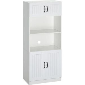 HOMCOM Küchenschrank mit 2 Regalen 2 Schränken Verstellbaren Anti-Kipp-Gurt Weiß HOMCOM Küchenschrank mit 2 Regalen 2 Schränken Verstellbaren Anti-Kipp-Gurt Weiß