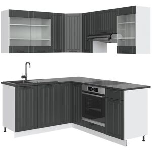 Vicco Fame-Line Eckküche Anthrazit Landhaus/Weiß 160 x 60 cm ohne Arbeitsplatte ohne E-Geräte Vicco Fame-Line Eckküche Anthrazit Landhaus/Weiß 160 x 60 cm ohne Arbeitsplatte ohne E-Geräte