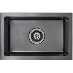 vidaXL Handgefertigtes schwarze Edelstahl Küchenspüle - Unterbau 44x29cm vidaXL Handgefertigtes schwarze Edelstahl Küchenspüle - Unterbau 44x29cm
