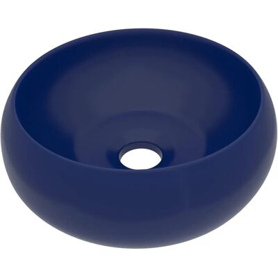 vidaXL Luxus Runder Blau Keramik Waschbecken - Badezimmerarmatur vidaXL Luxus Runder Blau Keramik Waschbecken - Badezimmerarmatur