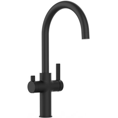 VIZIO NIEDERDRUCK 3 Wege Wasserhahn Küchenarmatur FC mit 360° Schwenkbarem U Auslauf Schwarz Matt VIZIO NIEDERDRUCK 3 Wege Wasserhahn Küchenarmatur FC mit 360° Schwenkbarem U Auslauf Schwarz Matt