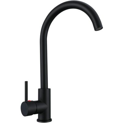 AICA Wasserhahn Küche Mit Hohem Bogen 360° Drehbar Messingkern Schwarz Matt AICA Wasserhahn Küche Mit Hohem Bogen 360° Drehbar Messingkern Schwarz Matt