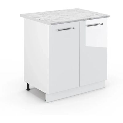 Vicco Hochglanz-Weiß 80cm Küchenschrank - Mit Regal Vicco Hochglanz-Weiß 80cm Küchenschrank - Mit Regal