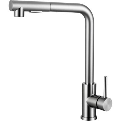 AICA Wasserhahn Silber Hochdruck Küchenarmatur mit Brause Ausziehbar 360° Zwei Sprühfunktionen 304 Edelstahl Mischbatterie Spültischarmatur AICA Wasserhahn Silber Hochdruck Küchenarmatur mit Brause Ausziehbar 360° Zwei Sprühfunktionen 304 Edelstahl Mischbatterie Spültischarmatur