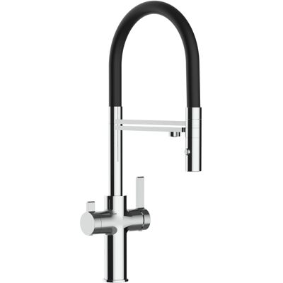 VIZIO NIEDERDRUCK 3 Wege Wasserhahn Küchenarmatur FC mit 360° Schwenkbarem Auslauf Abnehmbare 2 Strahl Handbrause Verchromt Schwarz VIZIO NIEDERDRUCK 3 Wege Wasserhahn Küchenarmatur FC mit 360° Schwenkbarem Auslauf Abnehmbare 2 Strahl Handbrause Verchromt Schwarz