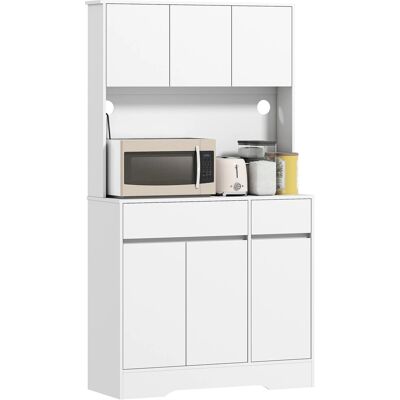 HOMCOM Küchenschrank Spanplatte MDF 100L x 38B x 180H cm Weiß HOMCOM Küchenschrank Spanplatte MDF 100L x 38B x 180H cm Weiß