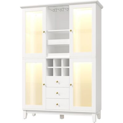 Merax Weinschrank mit App-LED 180.5x120x40cm 3 Schubladen Glashalter Flaschenhalter Merax Weinschrank mit App-LED 180.5x120x40cm 3 Schubladen Glashalter Flaschenhalter