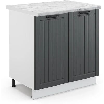 Vicco Unterschrank für Spüle - 80cm, Anthrazit, Marmor - Küchenschrank Vicco Unterschrank für Spüle - 80cm, Anthrazit, Marmor - Küchenschrank