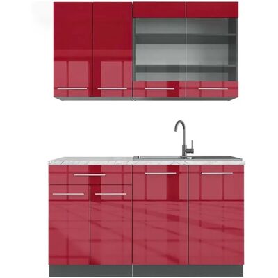 Vicco - Fame-Line - Bordeaux Hochglanz - Marmor - Küche Vicco - Fame-Line - Bordeaux Hochglanz - Marmor - Küche