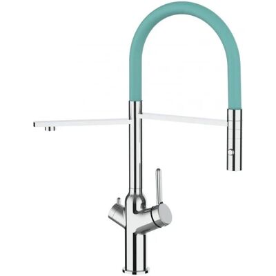VIZIO Küchenarmatur 360° Drehbar Türkis Flexibler Schlauch - Doppelwasserleitung VIZIO Küchenarmatur 360° Drehbar Türkis Flexibler Schlauch - Doppelwasserleitung