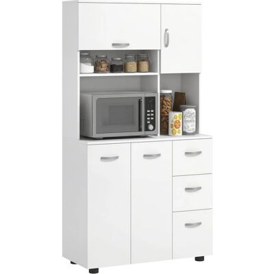 HOMCOM Küchenschrank MDF Spanplatte 89L x 39,5B x 168H cm Weiß HOMCOM Küchenschrank MDF Spanplatte 89L x 39,5B x 168H cm Weiß