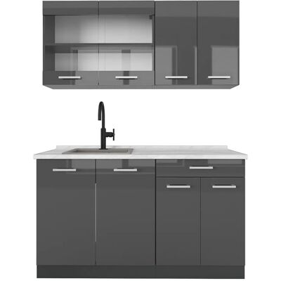 VICCO R-Line Küche - Anpassbar 140cm - Anthrazit-Finish VICCO R-Line Küche - Anpassbar 140cm - Anthrazit-Finish
