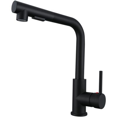 AICA L-förmiger Küchenhahn Ausziehbarer Brause Messingkern 2 Strahlarten Schwarz Matt Wasserhahn Küche Mischbatterie AICA L-förmiger Küchenhahn Ausziehbarer Brause Messingkern 2 Strahlarten Schwarz Matt Wasserhahn Küche Mischbatterie