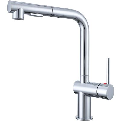 AICA L-förmiger Küchenhahn Ausziehbarer Brause Messingkern 2 Strahlarten Chrom Hochbogen Wasserhahn Küche Mischbatterie AICA L-förmiger Küchenhahn Ausziehbarer Brause Messingkern 2 Strahlarten Chrom Hochbogen Wasserhahn Küche Mischbatterie