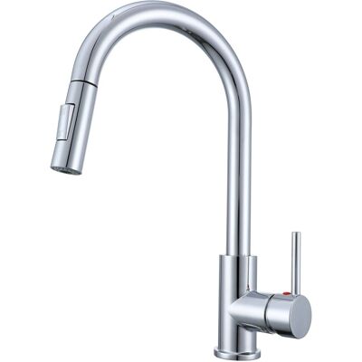 AICA Küchenarmatur Ausziehbarer Sprayer Messingkern 2 Strahlarten Chrom Mischbatterie Wasserhahn Küche AICA Küchenarmatur Ausziehbarer Sprayer Messingkern 2 Strahlarten Chrom Mischbatterie Wasserhahn Küche