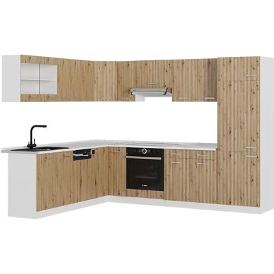 VICCO R-Line Eckküche - 227x287cm - Eiche/Weiß VICCO R-Line Eckküche - 227x287cm - Eiche/Weiß