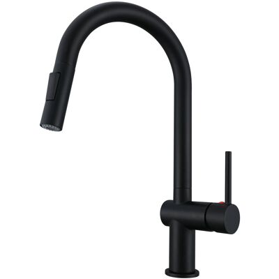 AICA Hochbogen Küchenhahn Ausziehbarer Brause Messingkern 2 Strahlarten Schwarz Matt Mischbatterie Wasserhahn Küche AICA Hochbogen Küchenhahn Ausziehbarer Brause Messingkern 2 Strahlarten Schwarz Matt Mischbatterie Wasserhahn Küche