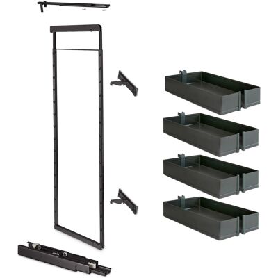 Kesseböhmer DISPENSA-X Anthrazit für Korpusbreite 300 mm Korpushöhe 1200 Bis 1600 mm Apothekerauszug 100 kg Tragkraft mit ARENA Pure Tablaren Kesseböhmer DISPENSA-X Anthrazit für Korpusbreite 300 mm Korpushöhe 1200 Bis 1600 mm Apothekerauszug 100 kg Tragkraft mit ARENA Pure Tablaren