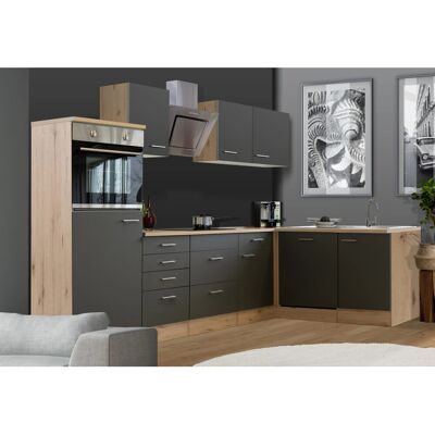 Flex-Well Exclusiv Winkelküche Morena 280x170 cm Basaltgrau Matt-San Remo Eiche Flex-Well Exclusiv Winkelküche Morena 280x170 cm Basaltgrau Matt-San Remo Eiche