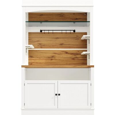 Merax Buffetschrank 184cm LED Glasregal Hakenleiste Weiß Merax Buffetschrank 184cm LED Glasregal Hakenleiste Weiß