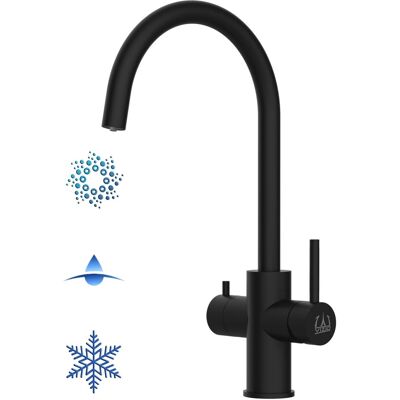 VIZIO 5 Wege Wasserhahn Küchenarmatur Edelstahl Massiv mit 360° Schwenkbarem U Auslauf PVD Schwarz Matt VIZIO 5 Wege Wasserhahn Küchenarmatur Edelstahl Massiv mit 360° Schwenkbarem U Auslauf PVD Schwarz Matt