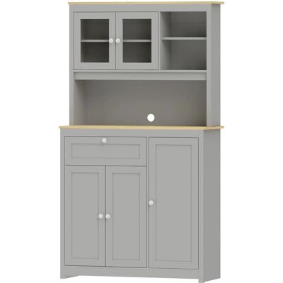 HOMCOM Küchenschrank Spanplatte MDF 100 x 40 x 180 cm Grau HOMCOM Küchenschrank Spanplatte MDF 100 x 40 x 180 cm Grau