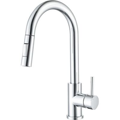 AICA Säulenbrause-Wasserhahn Chrom Zwei Wasserauslassmodi Küche Mischbatterie Ausziehbar 360° Drehbar Einhand-Spültischarmatur Bad Küchenarmatur AICA Säulenbrause-Wasserhahn Chrom Zwei Wasserauslassmodi Küche Mischbatterie Ausziehbar 360° Drehbar Einhand-Spültischarmatur Bad Küchenarmatur