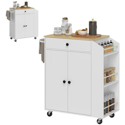 HOMCOM Kücheninsel mit Arbeitsplatte Spanplatte MDF Weiß 82L x 38B x 86,5H cm HOMCOM Kücheninsel mit Arbeitsplatte Spanplatte MDF Weiß 82L x 38B x 86,5H cm