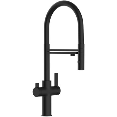VIZIO NIEDERDRUCK 3 Wege Wasserhahn Küchenarmatur FC mit 360° Schwenkbarem Auslauf Abnehmbare 2 Strahl Handbrause Schwarz Matt Schwarz VIZIO NIEDERDRUCK 3 Wege Wasserhahn Küchenarmatur FC mit 360° Schwenkbarem Auslauf Abnehmbare 2 Strahl Handbrause Schwarz Matt Schwarz
