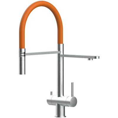 VIZIO Küchenarmatur - Modell VZFX018186, 360° Dreh, Keramikkartusche, Doppelleitung, Flexibles Silikonschlauch, 2-Jet-Dusche VIZIO Küchenarmatur - Modell VZFX018186, 360° Dreh, Keramikkartusche, Doppelleitung, Flexibles Silikonschlauch, 2-Jet-Dusche