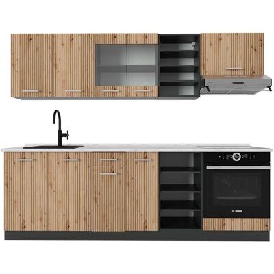 Vicco R-Line - Eichenholz handgefertigt/Anthrazit - Küchenschrank Vicco R-Line - Eichenholz handgefertigt/Anthrazit - Küchenschrank