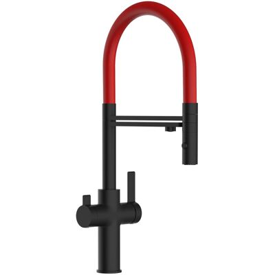 VIZIO NIEDERDRUCK 3 Wege Wasserhahn Küchenarmatur FC mit 360° Schwenkbarem Auslauf Abnehmbare 2 Strahl Handbrause Schwarz Matt Rot VIZIO NIEDERDRUCK 3 Wege Wasserhahn Küchenarmatur FC mit 360° Schwenkbarem Auslauf Abnehmbare 2 Strahl Handbrause Schwarz Matt Rot