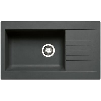 Pyramis Einbauspüle Siroko aus Verbundwerkstoff 86 cm x 50 cm Schwarz Pyramis Einbauspüle Siroko aus Verbundwerkstoff 86 cm x 50 cm Schwarz