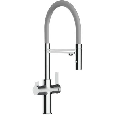 VIZIO NIEDERDRUCK 3 Wege Wasserhahn Küchenarmatur FC mit 360° Schwenkbarem Auslauf Abnehmbare 2 Strahl Handbrause Verchromt Grau VIZIO NIEDERDRUCK 3 Wege Wasserhahn Küchenarmatur FC mit 360° Schwenkbarem Auslauf Abnehmbare 2 Strahl Handbrause Verchromt Grau