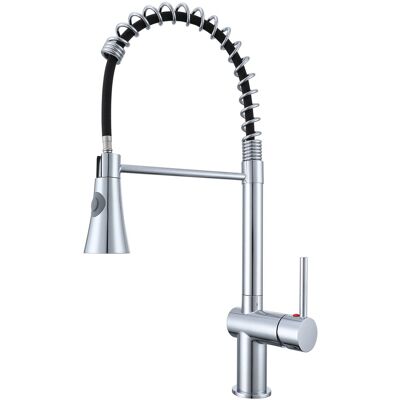 AICA Küchenarmatur Federzug Ausziehbarer Sprayer Messingkern Chrom Mischbatterie Wasserhahn Küche AICA Küchenarmatur Federzug Ausziehbarer Sprayer Messingkern Chrom Mischbatterie Wasserhahn Küche