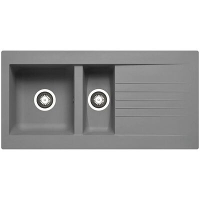 Pyramis Einbauspüle Siroko aus Verbundwerkstoff 100 cm x 50 cm Grau Pyramis Einbauspüle Siroko aus Verbundwerkstoff 100 cm x 50 cm Grau