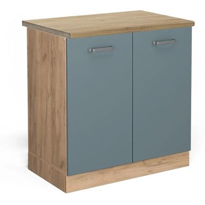 Vicco R-Line Höhenverstellbarer Küchenschrank - Blau/Grau - 80cm - Unter Spüle Vicco R-Line Höhenverstellbarer Küchenschrank - Blau/Grau - 80cm - Unter Spüle