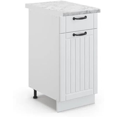 Vicco - Fame-Line Küchen-Unterbau, Weiß Landhaus, 40cm - Küchenunterschrank Vicco - Fame-Line Küchen-Unterbau, Weiß Landhaus, 40cm - Küchenunterschrank