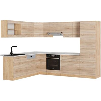 VICCO - R-Line - 227x287 cm - Marmor Sonoma/Golden Oak - Eckküche VICCO - R-Line - 227x287 cm - Marmor Sonoma/Golden Oak - Eckküche