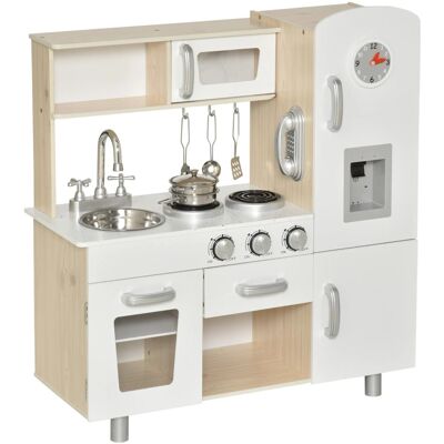 HOMCOM Küchenspielzeug Traumküche Kiefer MDF Weiß 74L x 30B x 81H cm HOMCOM Küchenspielzeug Traumküche Kiefer MDF Weiß 74L x 30B x 81H cm