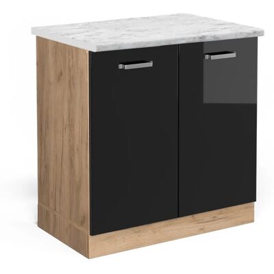 Vicco - Küchenunterschrank mit verstellbaren Beinen - Hochglanz Schwarz Vicco - Küchenunterschrank mit verstellbaren Beinen - Hochglanz Schwarz
