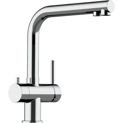 VIZIO Kurze Variante 3 Wege Wasserhahn Küchenarmatur Edelstahl Massiv mit 360° Schwenkbarem L Auslauf Hochglanz Poliert VIZIO Kurze Variante 3 Wege Wasserhahn Küchenarmatur Edelstahl Massiv mit 360° Schwenkbarem L Auslauf Hochglanz Poliert