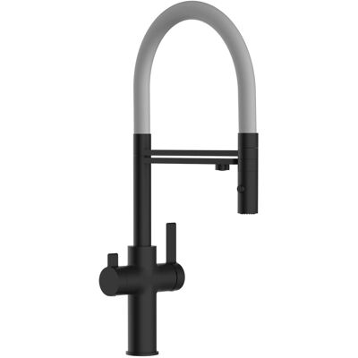 VIZIO NIEDERDRUCK 3 Wege Wasserhahn Küchenarmatur FC mit 360° Schwenkbarem Auslauf Abnehmbare 2 Strahl Handbrause Schwarz Matt Grau VIZIO NIEDERDRUCK 3 Wege Wasserhahn Küchenarmatur FC mit 360° Schwenkbarem Auslauf Abnehmbare 2 Strahl Handbrause Schwarz Matt Grau