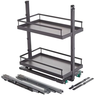 Kesseböhmer DISPENSA Junior III Apothekerauszug Anthrazit für Korpusbreite 400 mm mit ARENA Style Tablaren Kesseböhmer DISPENSA Junior III Apothekerauszug Anthrazit für Korpusbreite 400 mm mit ARENA Style Tablaren