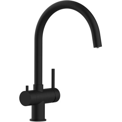 VIZIO 3 Wege Wasserhahn Küchenarmatur Edelstahl Massiv mit 360° Schwenkbarem U Auslauf PVD Schwarz Matt VIZIO 3 Wege Wasserhahn Küchenarmatur Edelstahl Massiv mit 360° Schwenkbarem U Auslauf PVD Schwarz Matt