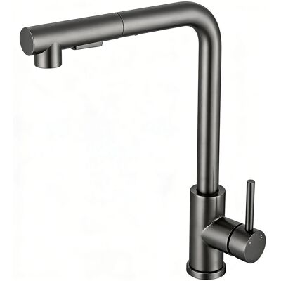 AICA Hochdruck Wasserhahn Küche Ausziehbar Küchenarmatur 2 Sprühfunktionen Mischbatterie Metallic Grau AICA Hochdruck Wasserhahn Küche Ausziehbar Küchenarmatur 2 Sprühfunktionen Mischbatterie Metallic Grau