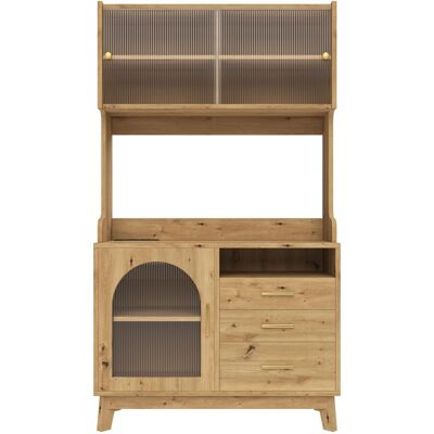 Merax Buffetschrank 100x40x178 cm Mit Steckdose USB C Stauraum Holzoptik Merax Buffetschrank 100x40x178 cm Mit Steckdose USB C Stauraum Holzoptik