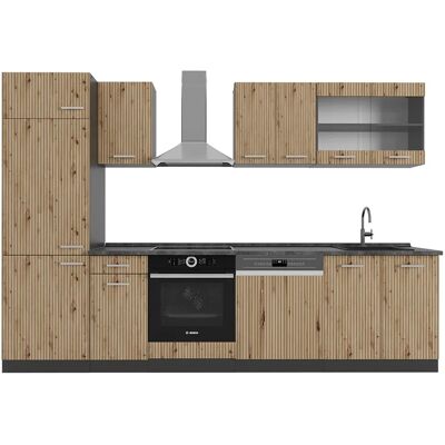Vicco R-Line Küchenschrank - 300cm, Eichenholz / Anthrazit Vicco R-Line Küchenschrank - 300cm, Eichenholz / Anthrazit
