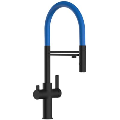 VIZIO NIEDERDRUCK 3 Wege Wasserhahn Küchenarmatur FC mit 360° Schwenkbarem Auslauf Abnehmbare 2 Strahl Handbrause Schwarz Matt Blau VIZIO NIEDERDRUCK 3 Wege Wasserhahn Küchenarmatur FC mit 360° Schwenkbarem Auslauf Abnehmbare 2 Strahl Handbrause Schwarz Matt Blau